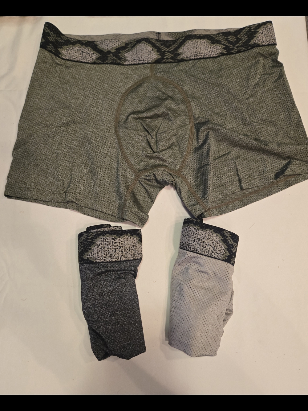 Men's Stretch Performance Boxer Briefs - Olive/Gray/Tan